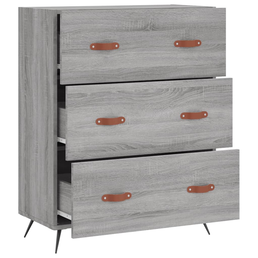 Cassettiera Grigio Sonoma 69,5x34x90 cm in Legno Multistrato - homemem39
