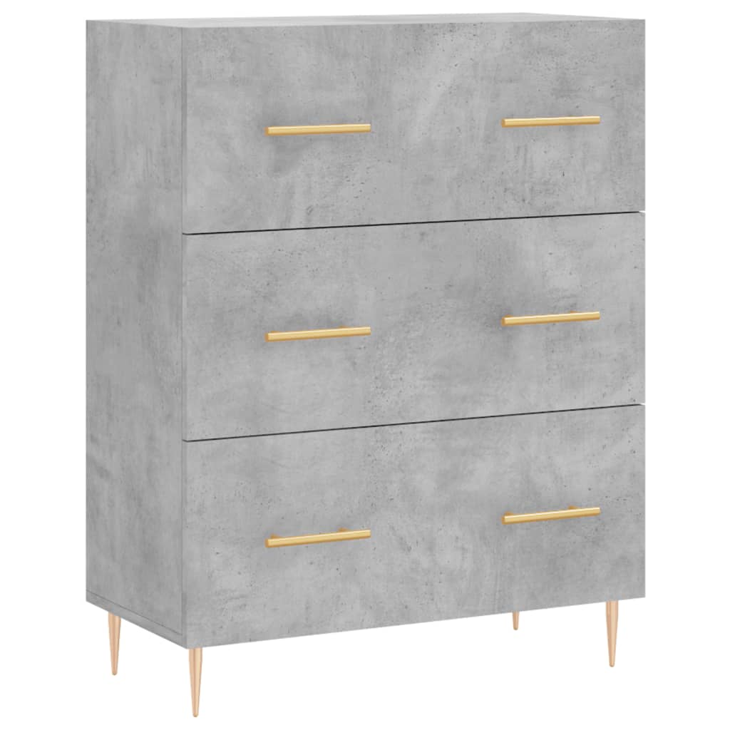 Credenza Grigio Cemento 69,5x34x90 cm in Legno Multistrato