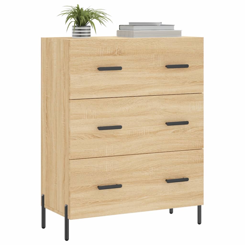 Sonoma Oak Sideboard 69.5x34x90 cm in Multilayer Wood