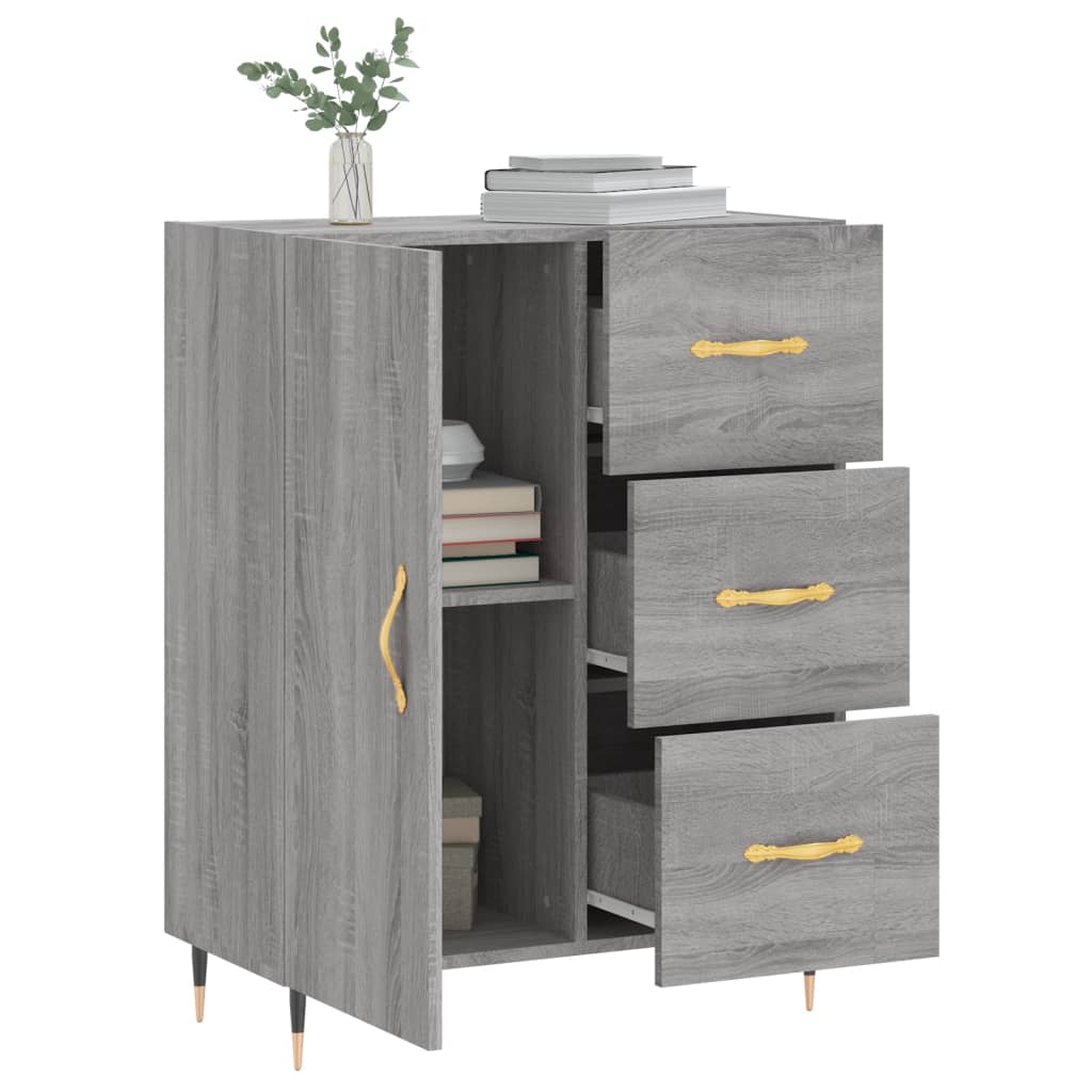 Credenza Grigio Sonoma 69,5x34x90 cm in Legno Multistrato
