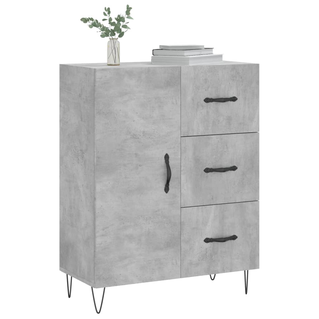 Credenza Grigio Cemento 69,5x34x90 cm in Legno Multistrato