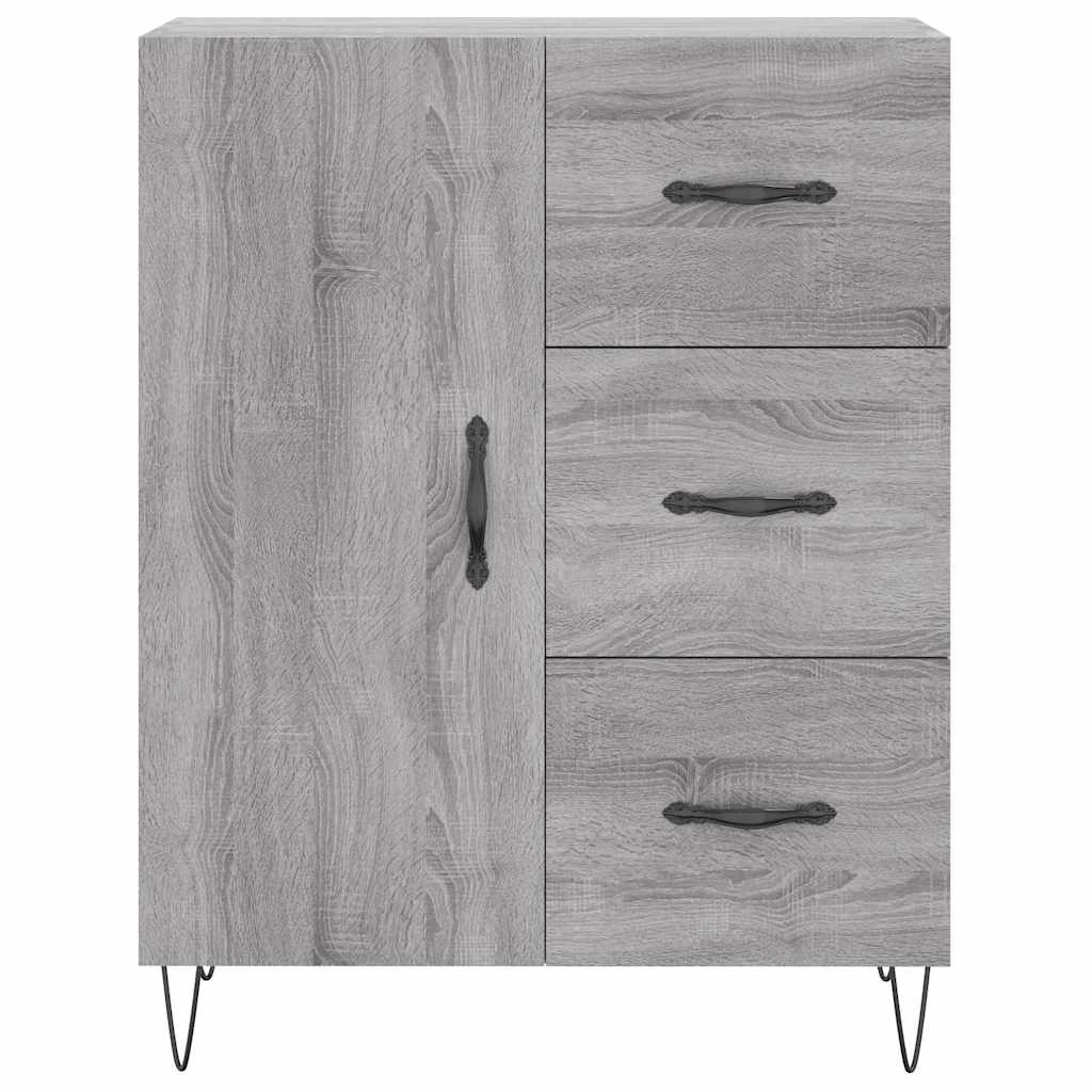 Credenza Grigio Sonoma 69,5x34x90 cm in Legno Multistrato