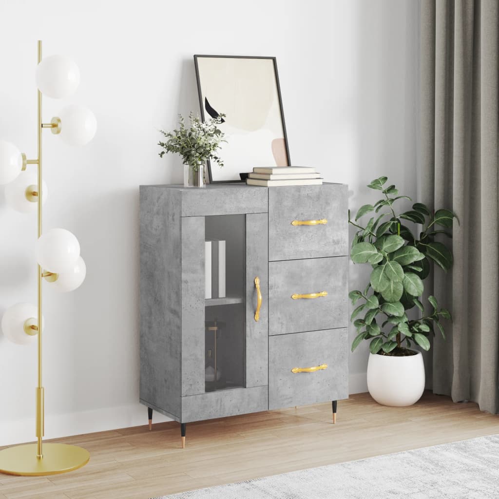 Credenza Grigio Cemento 69,5x34x90 cm in Legno Multistrato - homemem39