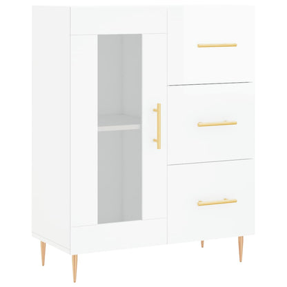 Credenza 69,5x34x90 cm in Legno Multistrato Bianco Lucido - homemem39