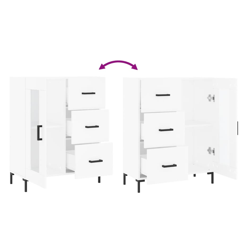 Credenza Bianca 69,5x34x90 cm in Legno Multistrato - homemem39