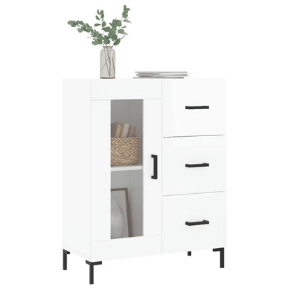 Credenza 69,5x34x90 cm in Legno Multistrato Bianco Lucido - homemem39