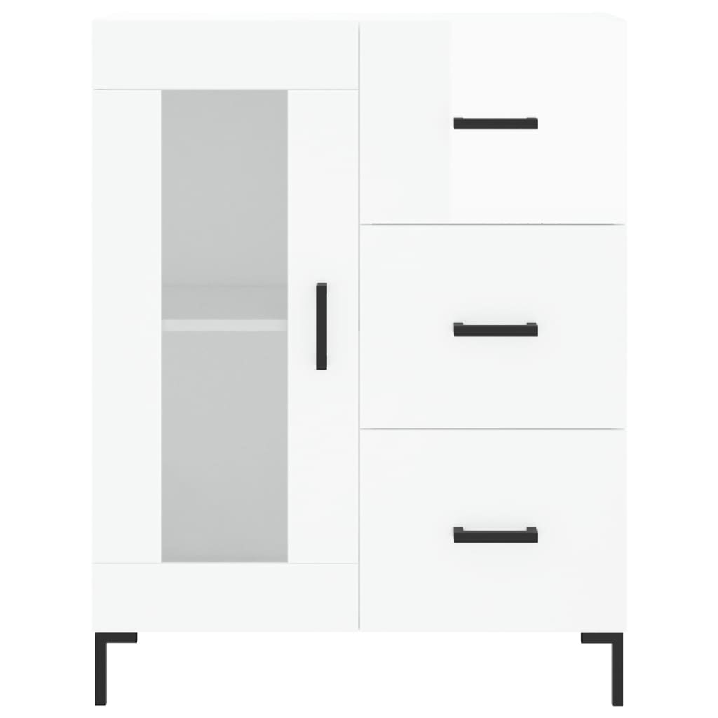 Credenza 69,5x34x90 cm in Legno Multistrato Bianco Lucido - homemem39