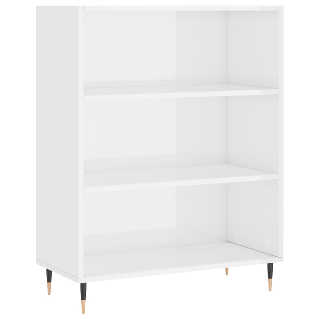 Libreria Bianco Lucido 69,5x32,5x90 cm in Legno Multistrato | homemem39