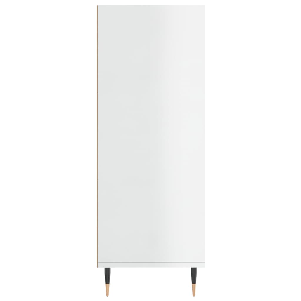 Libreria Bianco Lucido 69,5x32,5x90 cm in Legno Multistrato | homemem39