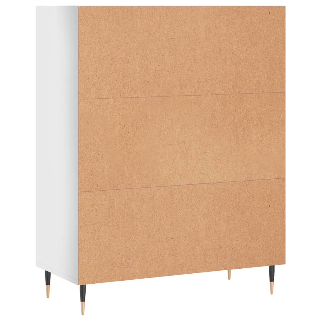 Libreria Bianco Lucido 69,5x32,5x90 cm in Legno Multistrato | homemem39