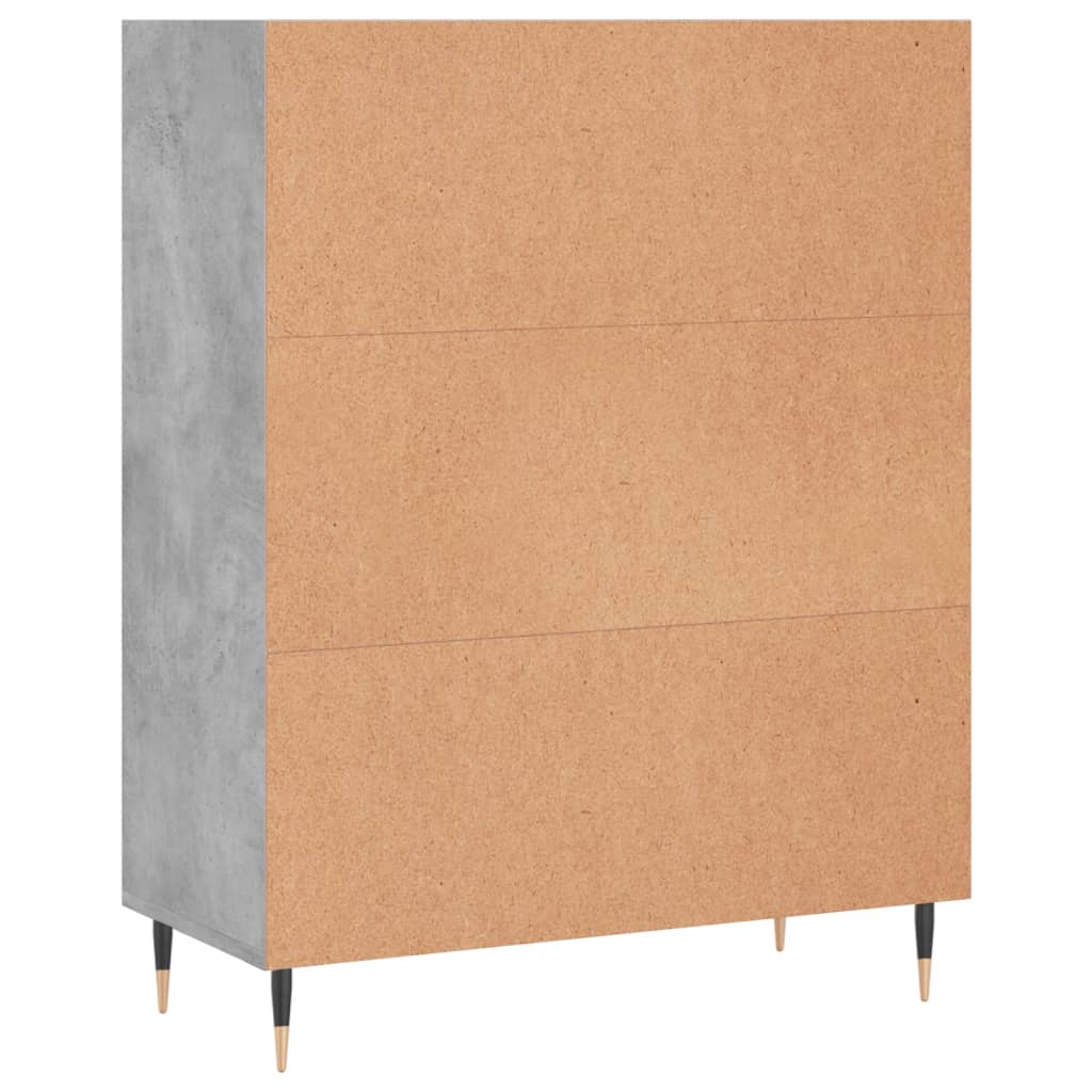 Libreria Grigio Cemento 69,5x32,5x90 cm in Legno Multistrato | homemem39