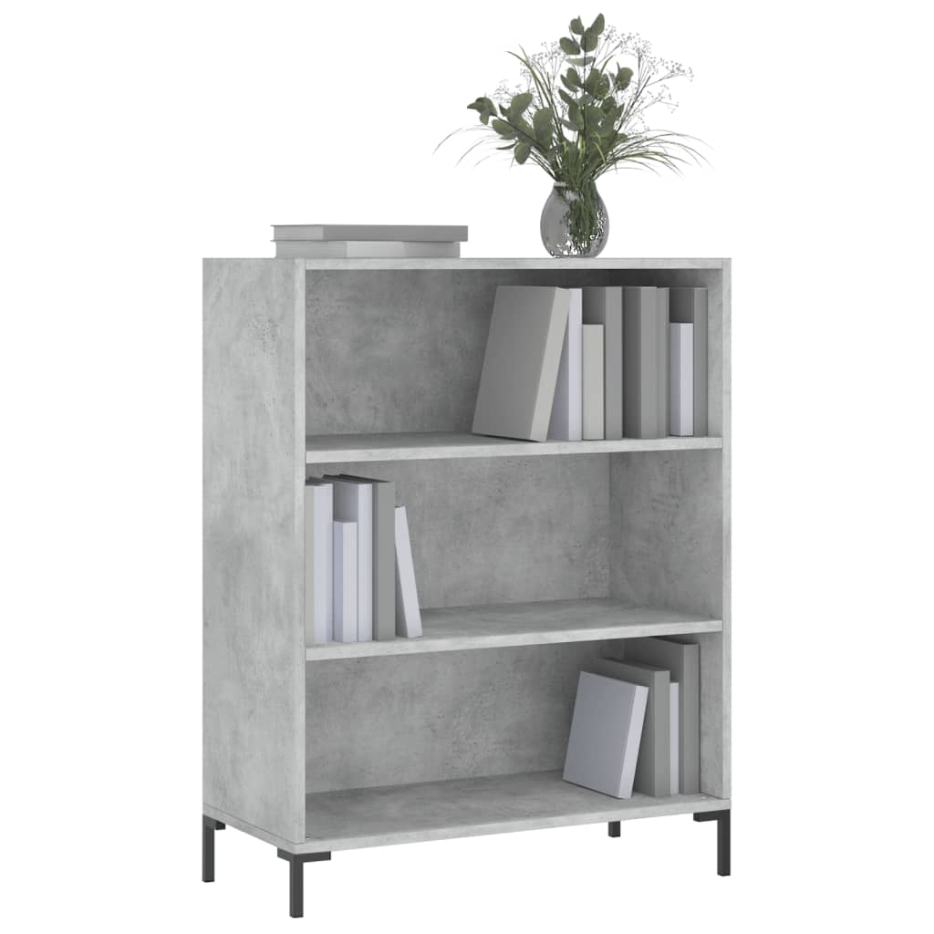 Libreria Grigio Cemento 69,5x32,5x90 cm in Legno Multistrato | homemem39