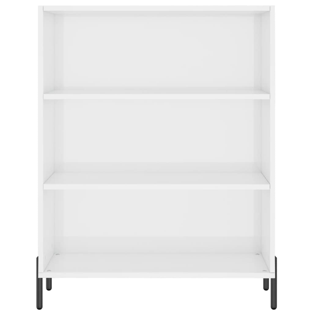 Scaffale Bianco Lucido 69,5x32,5x90 cm in Legno Multistrato