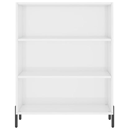 Scaffale Bianco Lucido 69,5x32,5x90 cm in Legno Multistrato
