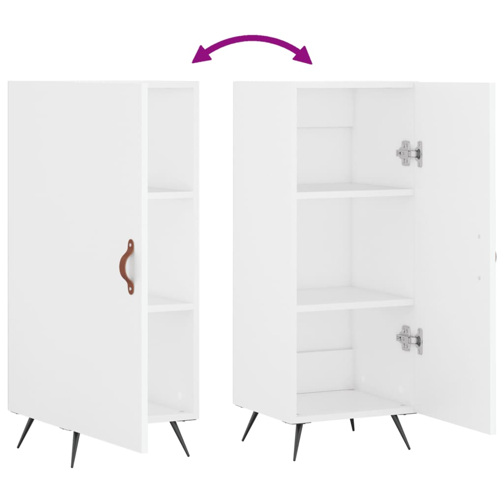 Credenza Bianca 34,5x34x90 cm in Legno Multistrato - homemem39