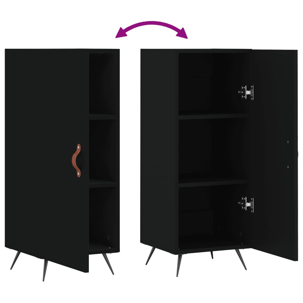 Credenza Nero 34,5x34x90 cm in Legno Multistrato - homemem39