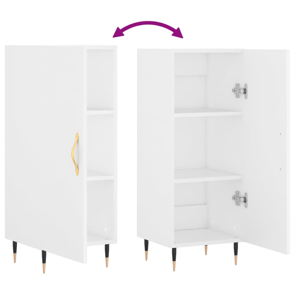 Credenza Bianca 34,5x34x90 cm in Legno Multistrato - homemem39