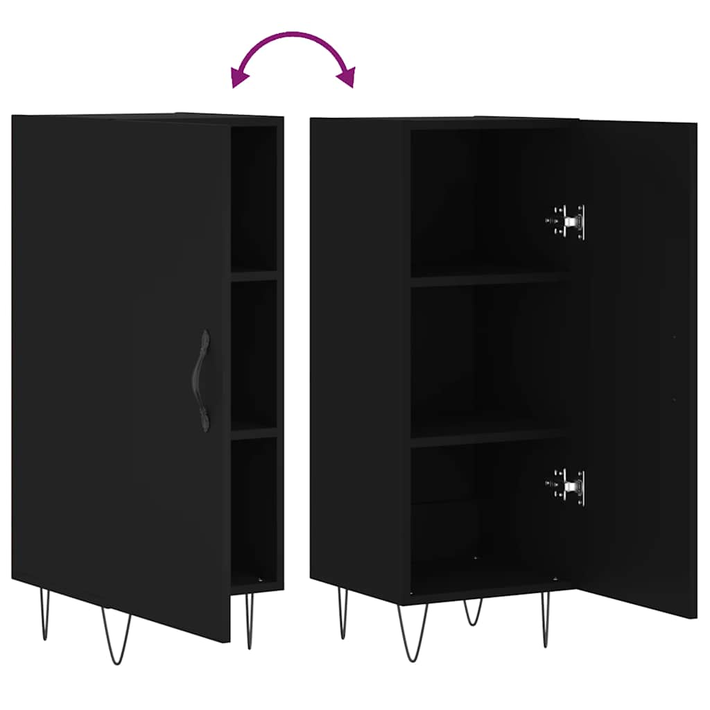 Credenza Nero 34,5x34x90 cm in Legno Multistrato