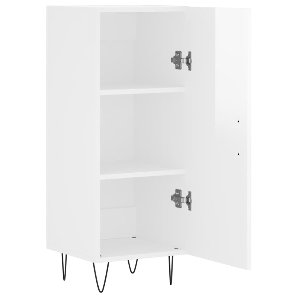 Credenza Bianco Lucido 34,5x34x90 cm in Legno Multistrato - homemem39