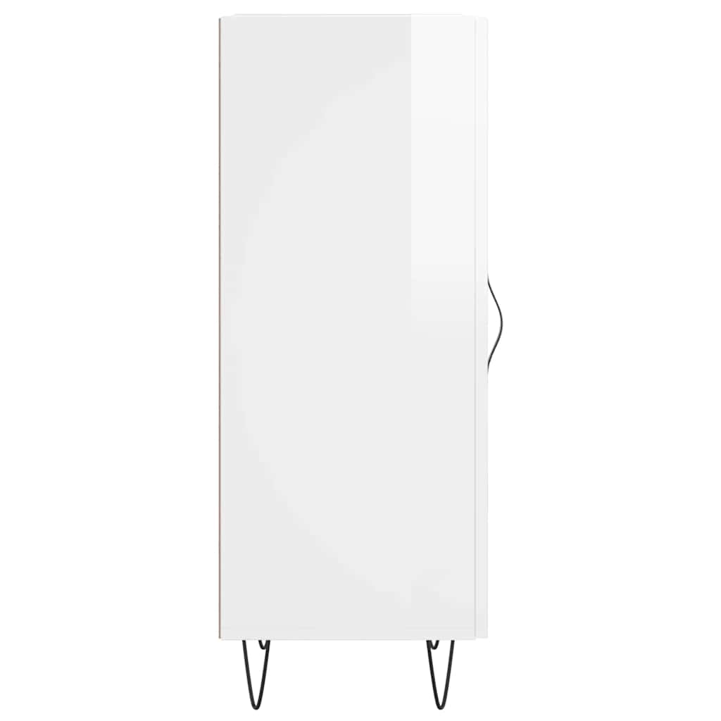 Credenza Bianco Lucido 34,5x34x90 cm in Legno Multistrato | homemem39