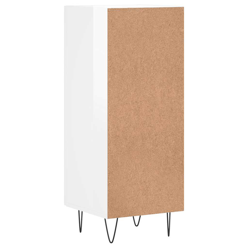 Credenza Bianco Lucido 34,5x34x90 cm in Legno Multistrato - homemem39