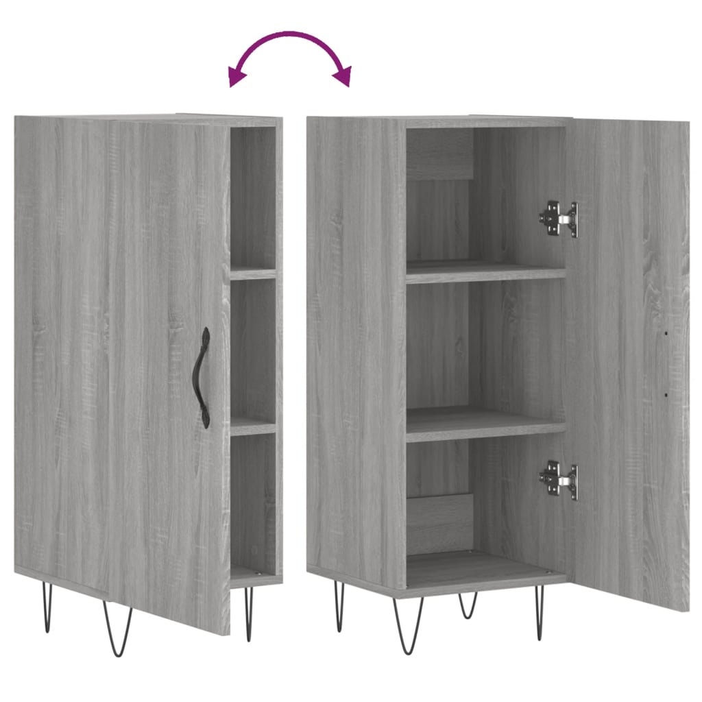 Credenza Grigio Sonoma 34,5x34x90 cm in Legno Multistrato