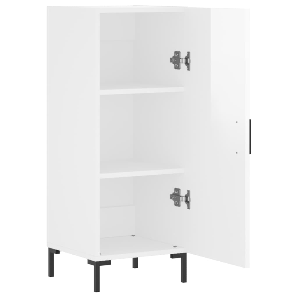 Credenza Bianco Lucido 34,5x34x90 cm in Legno Multistrato - homemem39
