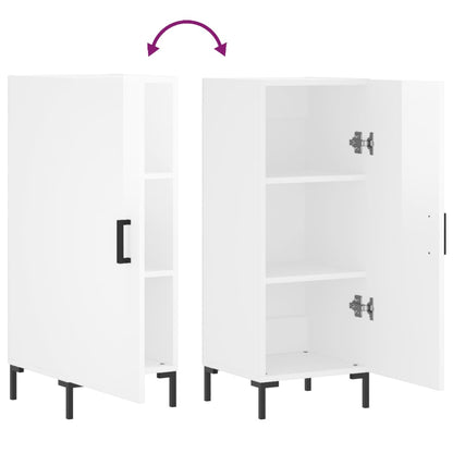 Credenza Bianco Lucido 34,5x34x90 cm in Legno Multistrato - homemem39