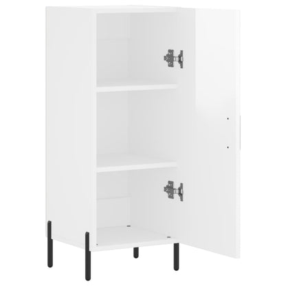 Credenza Bianco Lucido 34,5x34x90 cm in Legno Multistrato