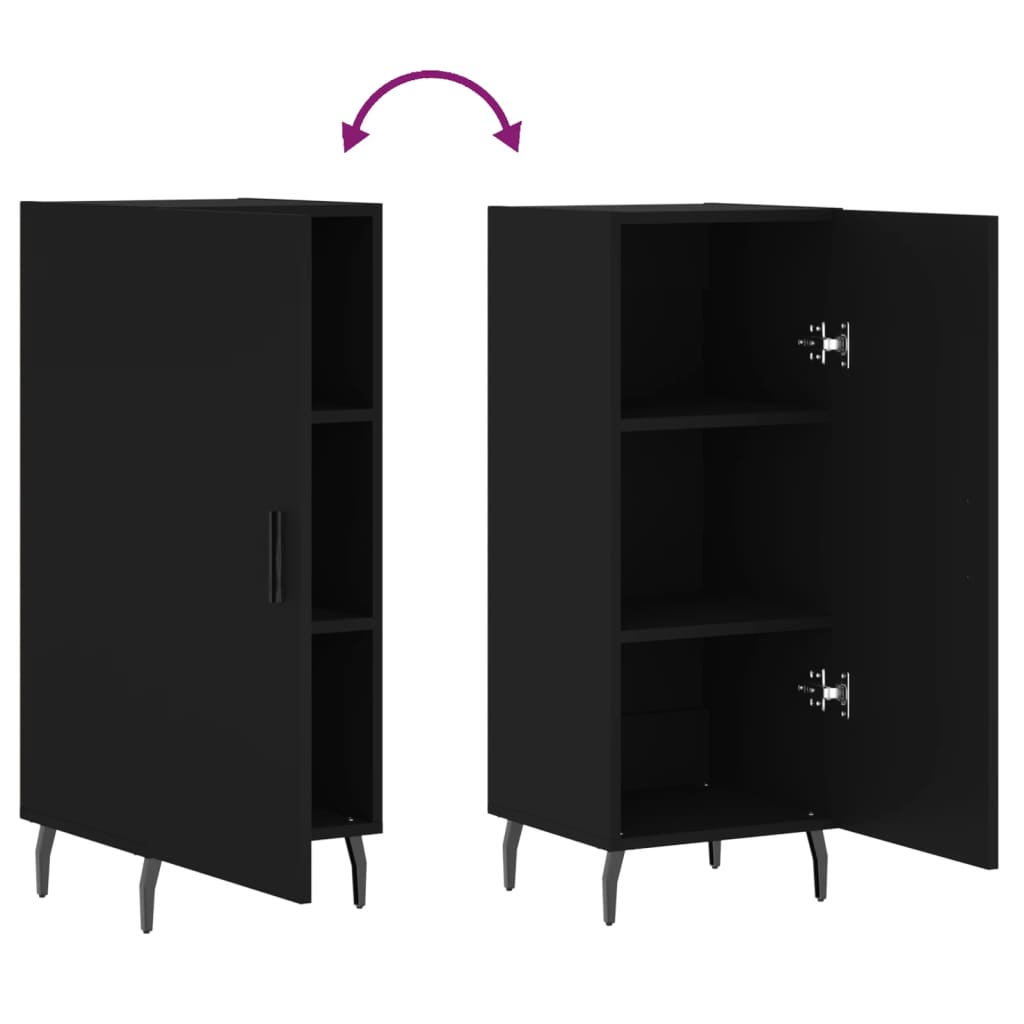 Credenza Nero 34,5x34x90 cm in Legno Multistrato - homemem39