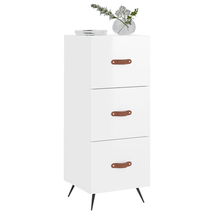Credenza Bianco Lucido 34,5x34x90 cm in Legno Multistrato - homemem39