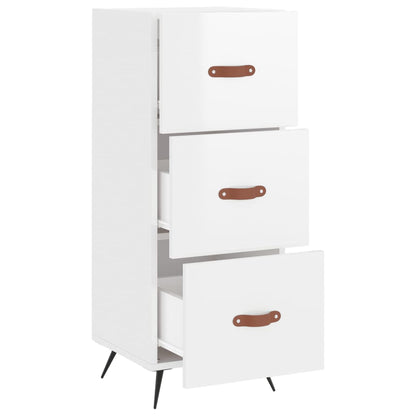 Credenza Bianco Lucido 34,5x34x90 cm in Legno Multistrato - homemem39