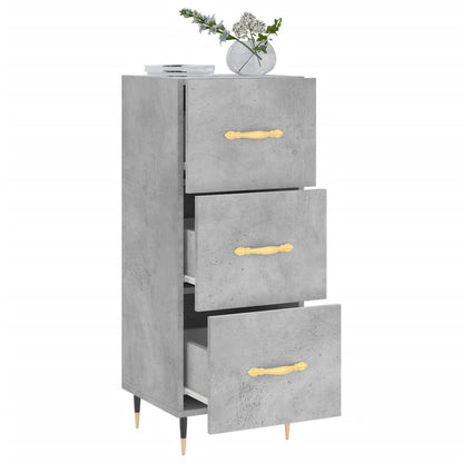 Credenza Grigio Cemento 34,5x34x90 cm in Legno Multistrato