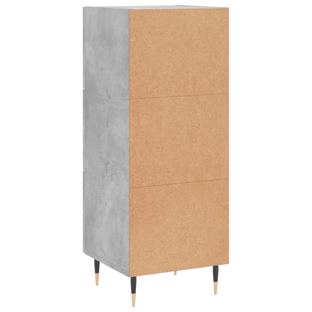 Credenza Grigio Cemento 34,5x34x90 cm in Legno Multistrato