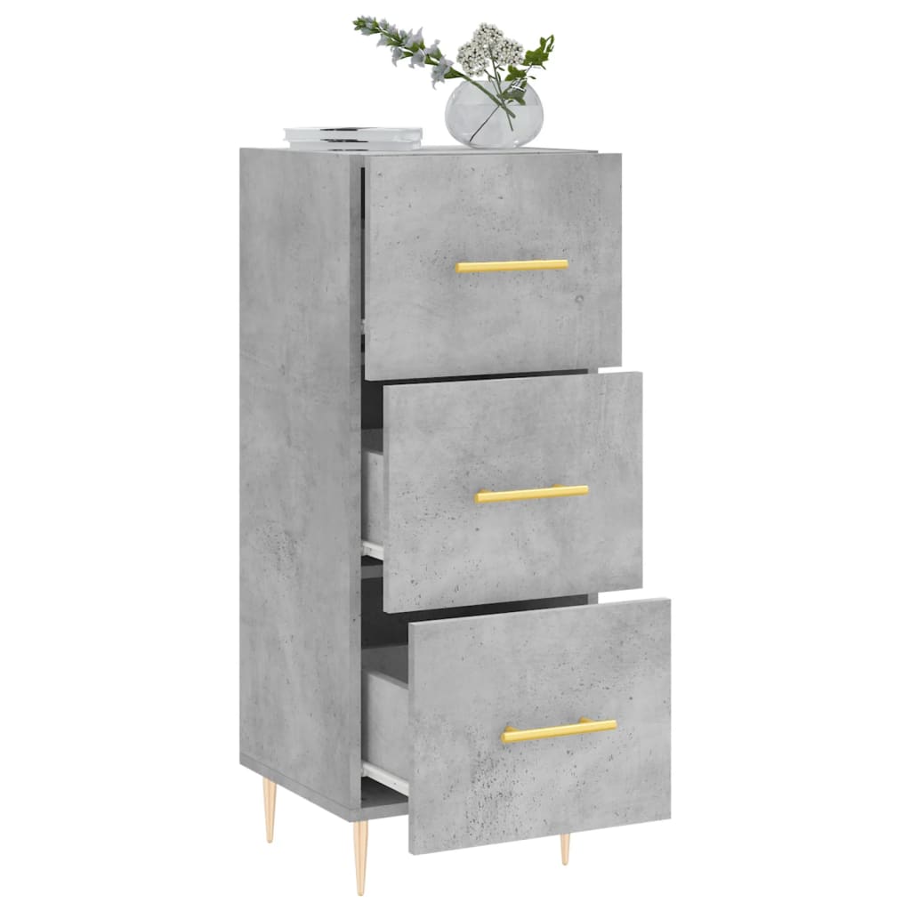 Credenza Grigio Cemento 34,5x34x90 cm in Legno Multistrato