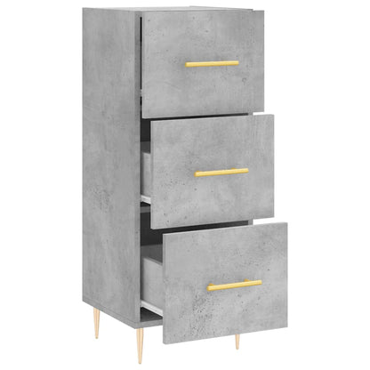 Credenza Grigio Cemento 34,5x34x90 cm in Legno Multistrato