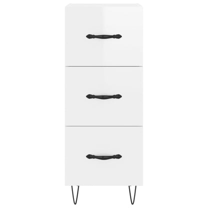 Credenza Bianco Lucido 34,5x34x90 cm in Legno Multistrato - homemem39