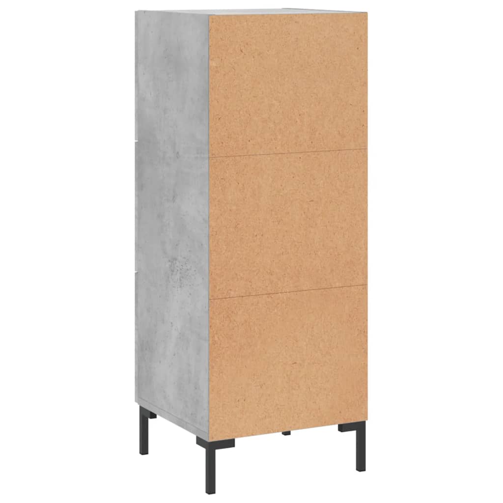 Credenza Grigio Cemento 34,5x34x90 cm in Legno Multistrato