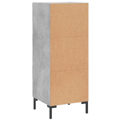 Credenza Grigio Cemento 34,5x34x90 cm in Legno Multistrato