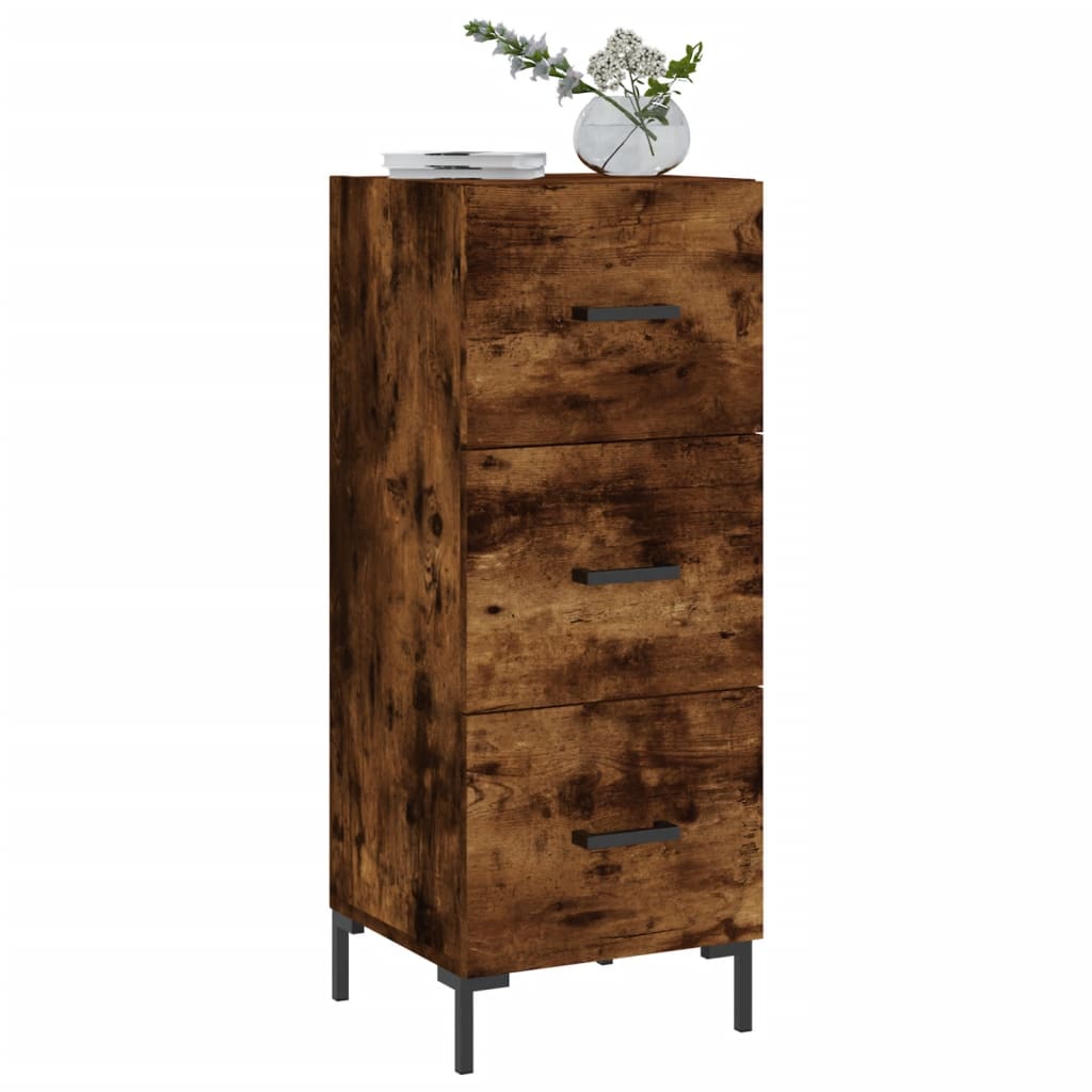 Credenza Rovere Fumo 34,5x34x90 cm in Legno Multistrato