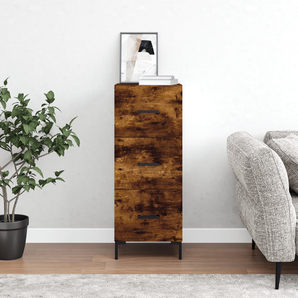 Credenza Rovere Fumo 34,5x34x90 cm in Legno Multistrato | homemem39