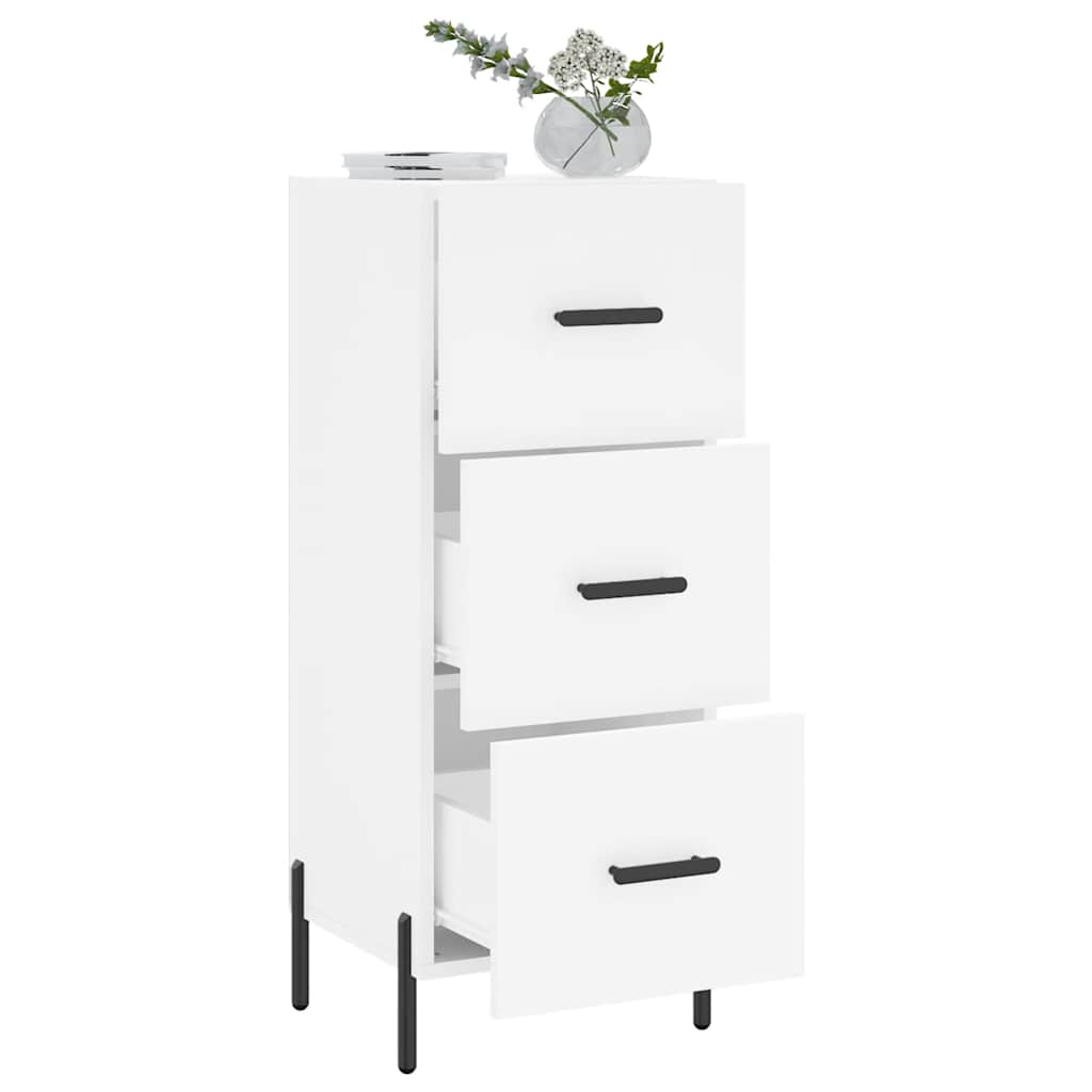Credenza Bianca 34,5x34x90 cm in Legno Multistrato