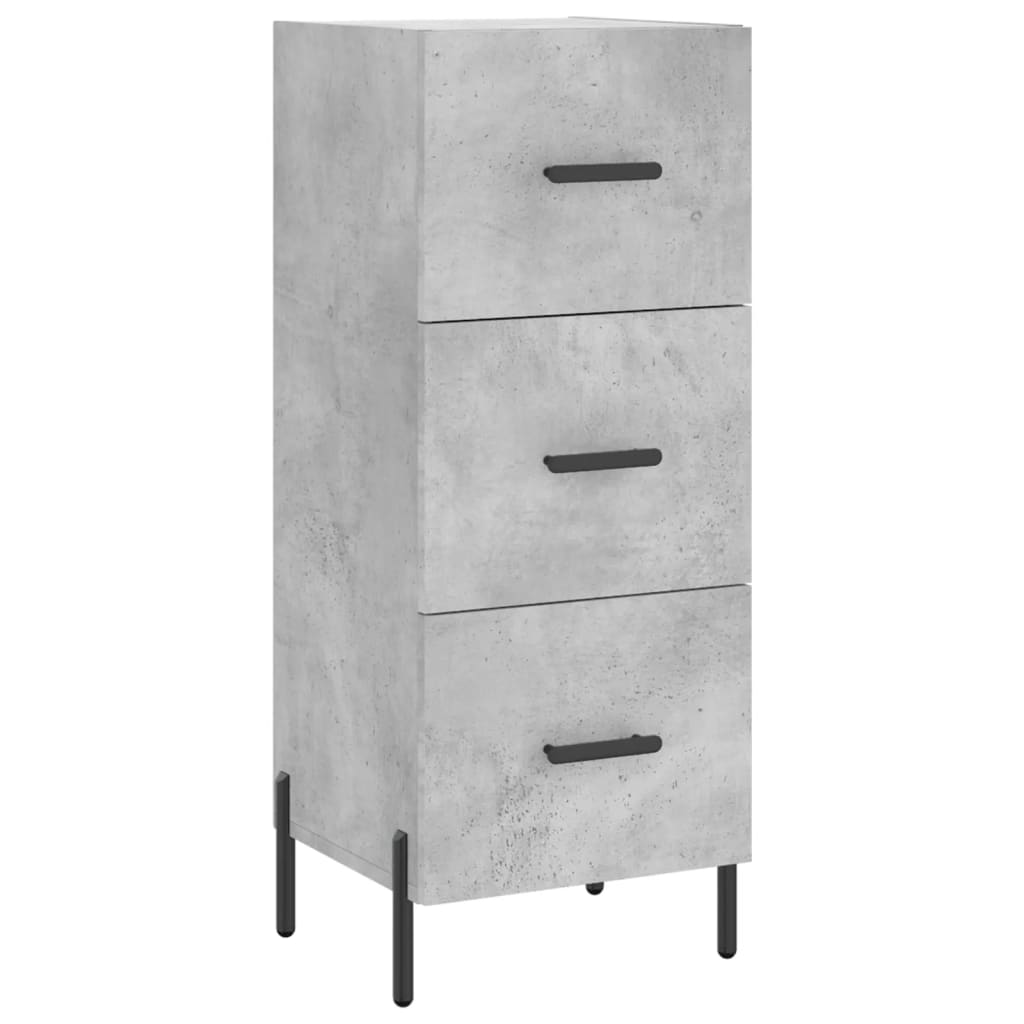 Credenza Grigio Cemento 34,5x34x90 cm in Legno Multistrato