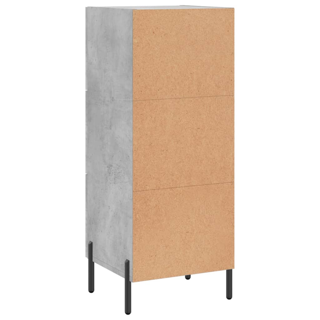Credenza Grigio Cemento 34,5x34x90 cm in Legno Multistrato