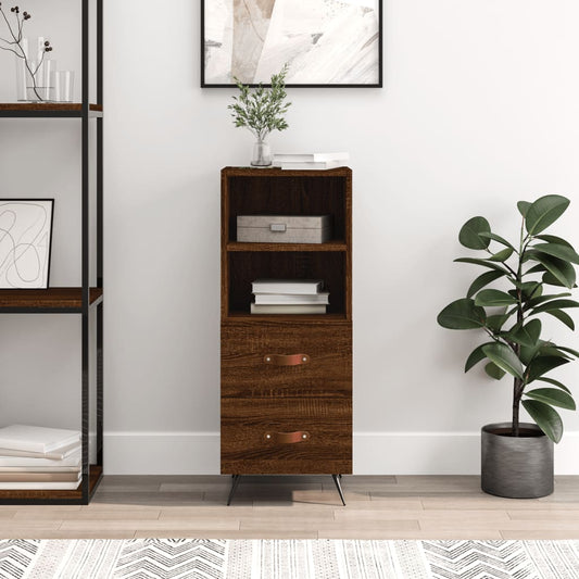 Credenza Rovere Marrone 34,5x34x90 cm in Legno Multistrato - homemem39