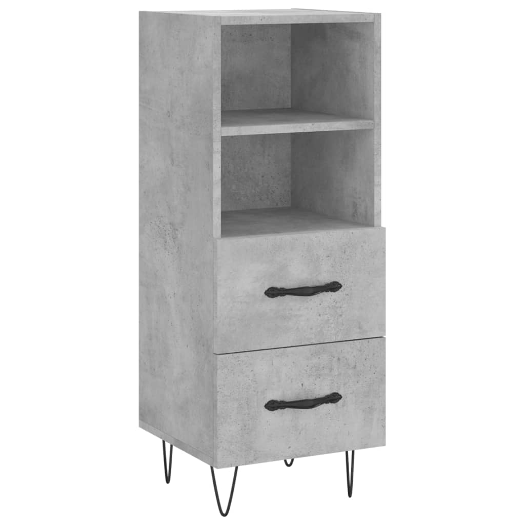 Credenza Grigio Cemento 34,5x34x90 cm in Legno Multistrato - homemem39