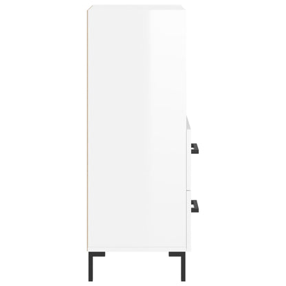 Credenza Bianco Lucido 34,5x34x90 cm in Legno Multistrato - homemem39