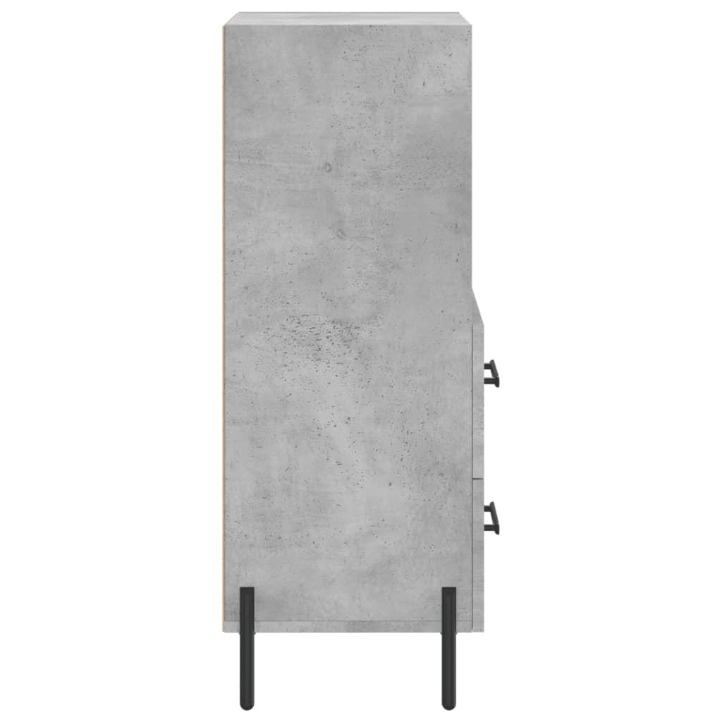 Credenza Grigio Cemento 34,5x34x90 cm in Legno Multistrato