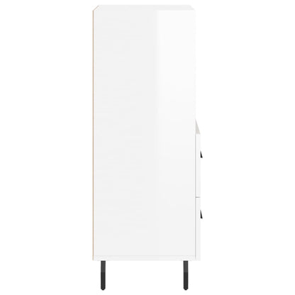 Credenza Bianco Lucido 34,5x34x90 cm in Legno Multistrato - homemem39