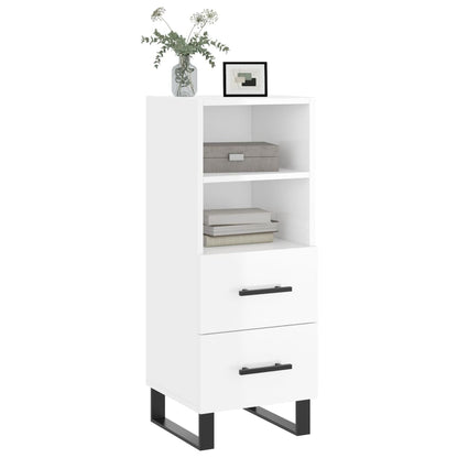 Credenza Bianco Lucido 34,5x34x90 cm in Legno Multistrato | homemem39